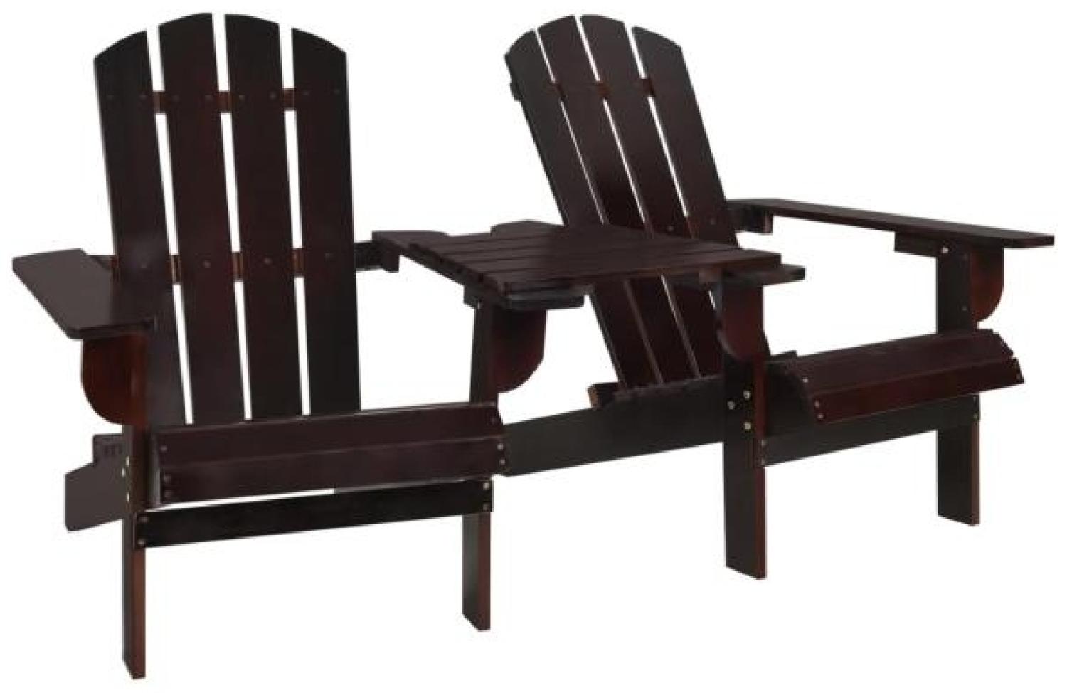 vidaXL Adirondack-Gartenstühle mit Tisch Massivholz Tanne Braun 310069 Bild 1
