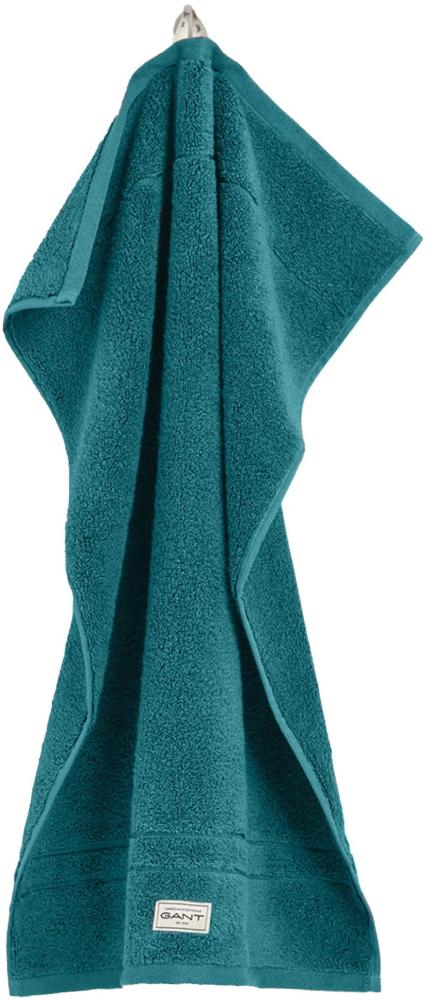 GANT Handtuch - Premium Towel, Frottee, Bio-Baumwolle, Logo, uni Türkis 50x100cm Bild 1