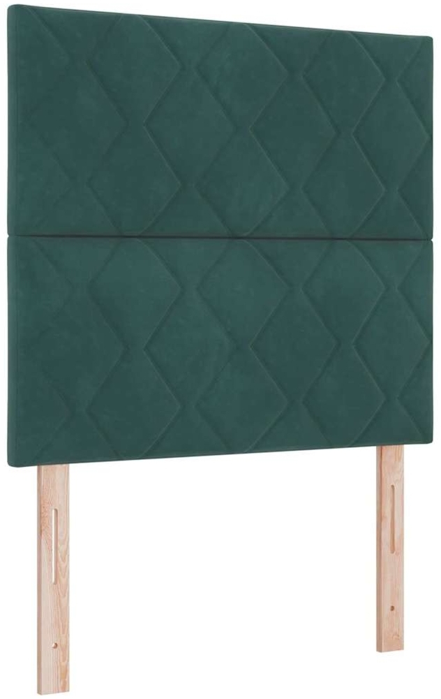 vidaXL Boxspringbett mit Matratze Dunkelgrün 100 x 200 cm Samt 3339881 Bild 1