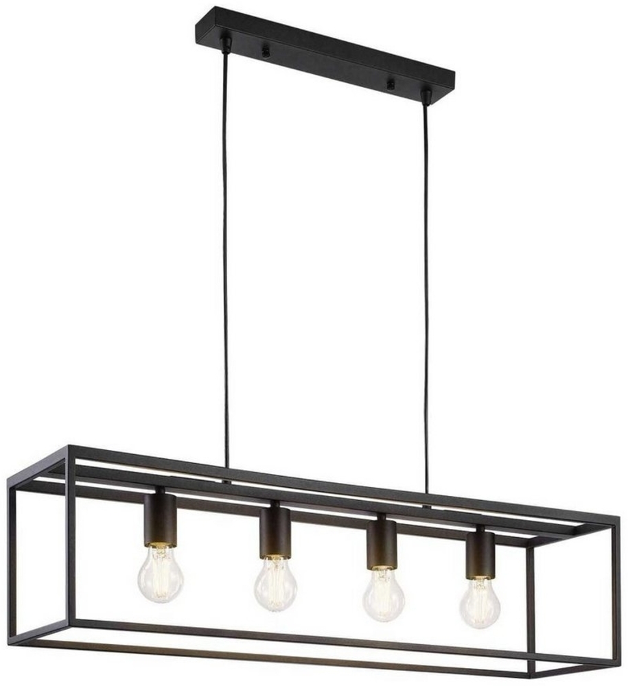 casa NOVA Hängeleuchte HAMPER, 4-flammig, Schwarz, Metall, B 80 cm, ohne Leuchtmittel, Hängeleuchte, Hängelampe Bild 1