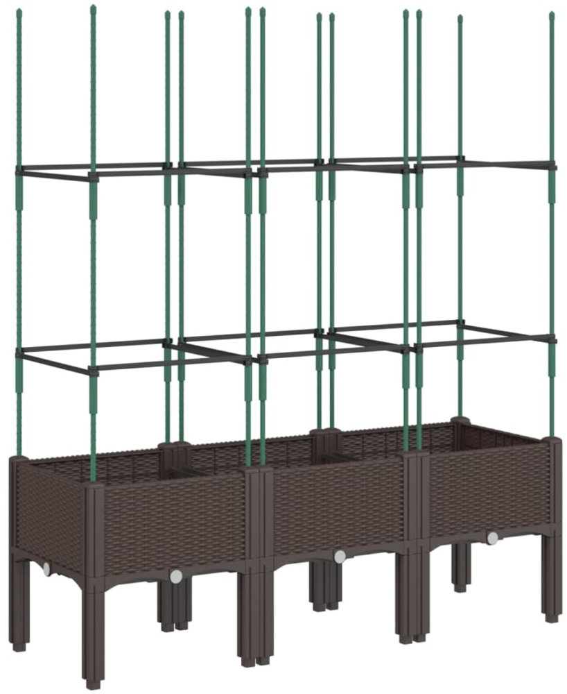 vidaXL Pflanzkübel mit Rankgitter Braun 120x40x142,5 cm PP 367960 Bild 1