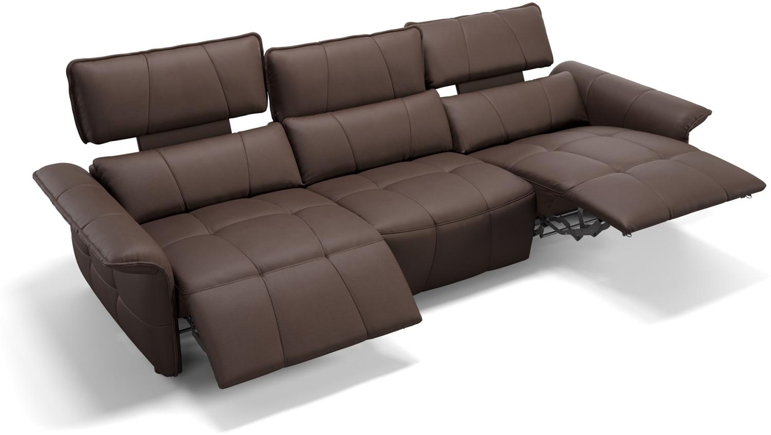 Sofanella Dreisitzer ADRIA XXL Ledercouch Sofa in Braun S: 242 Breite x 101 Tiefe Bild 1