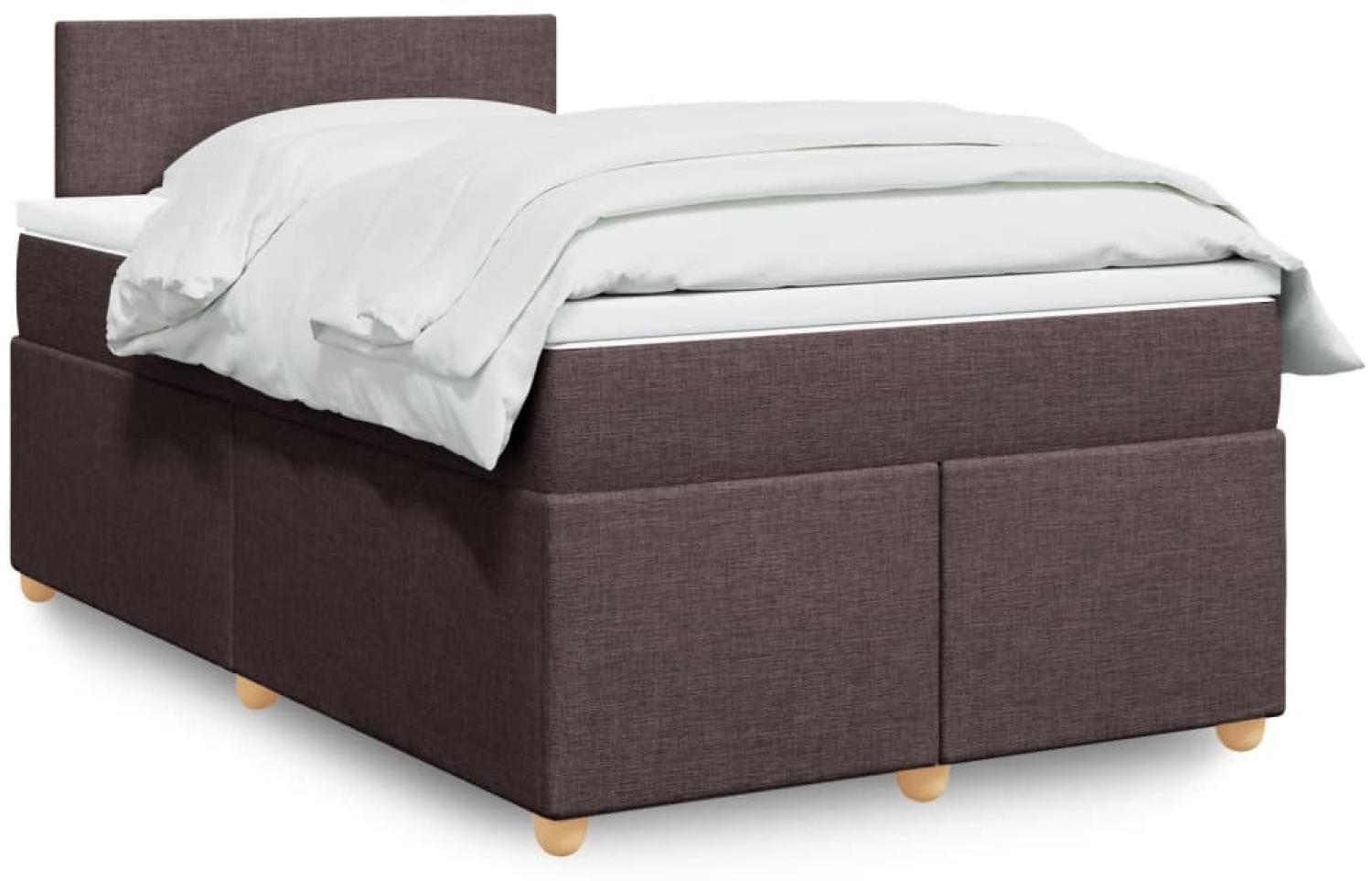 vidaXL Boxspringbett mit Matratze Dunkelbraun 120x190 cm Stoff 3286615 Bild 1