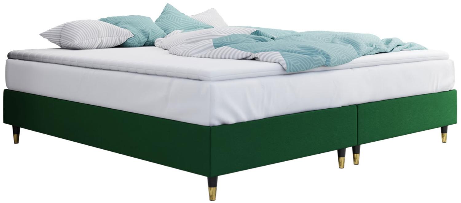 Boxspringbett Sauro Gold für Wandpaneel, Grün, 180 x 200 cm Bild 1