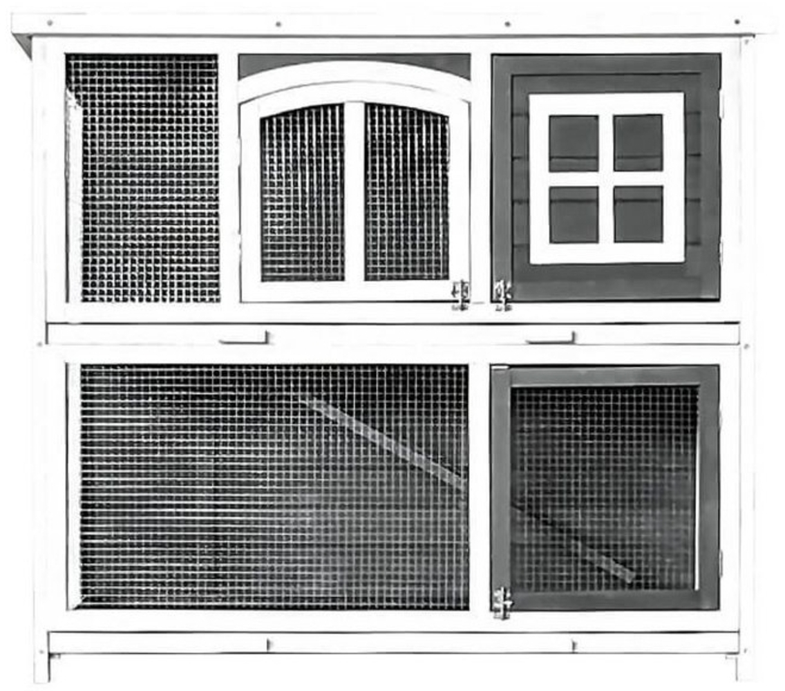 HOME DELUXE Kaninchenstall aus Holz MINO – 122 x 108 cm Bild 1