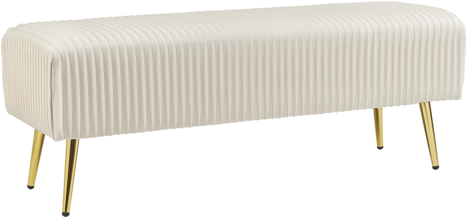 Bettbank Samtstoff creme gold 118 x 40 cm PATERSON Bild 1