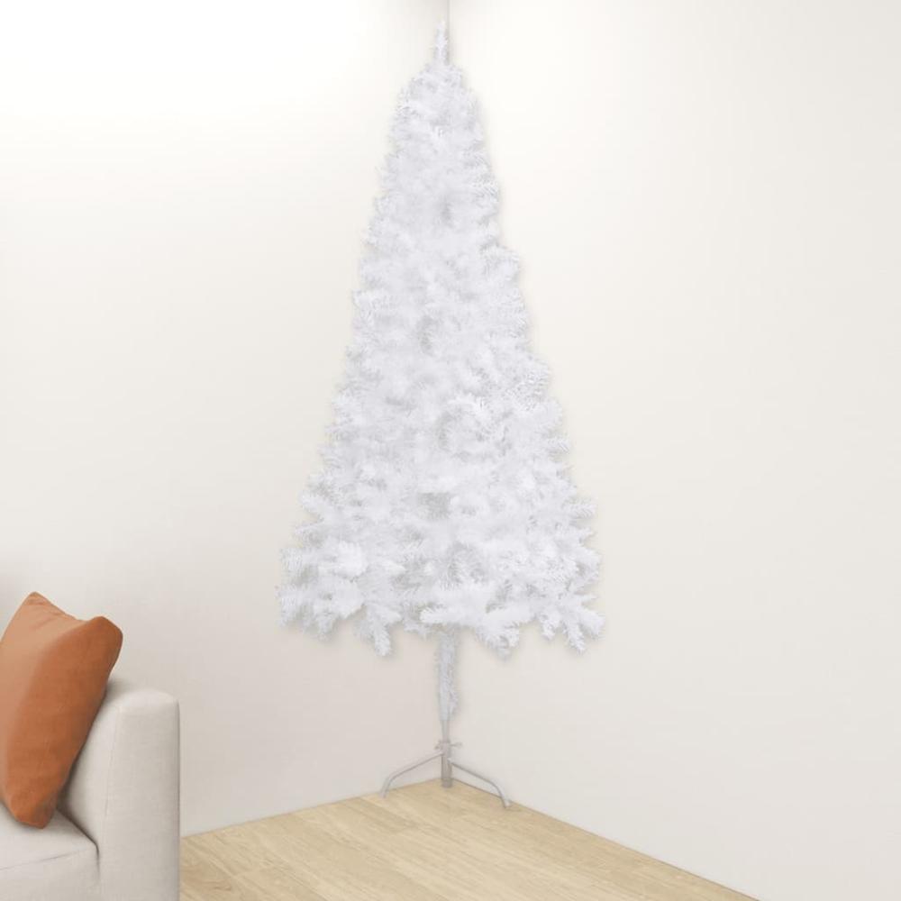 vidaXL Künstlicher Eck-Weihnachtsbaum Weiß 150 cm PVC 329168 Bild 1