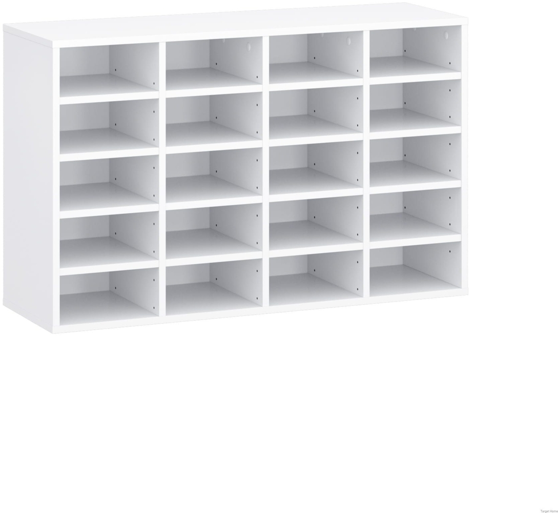 TARGET HOME Schuhregal Vielseitiges Universalregal in Weiß Schuhschrank, Schuhbank und mehr mattweiß (H 65,5 x T 33 x B 104 cm) Bild 1