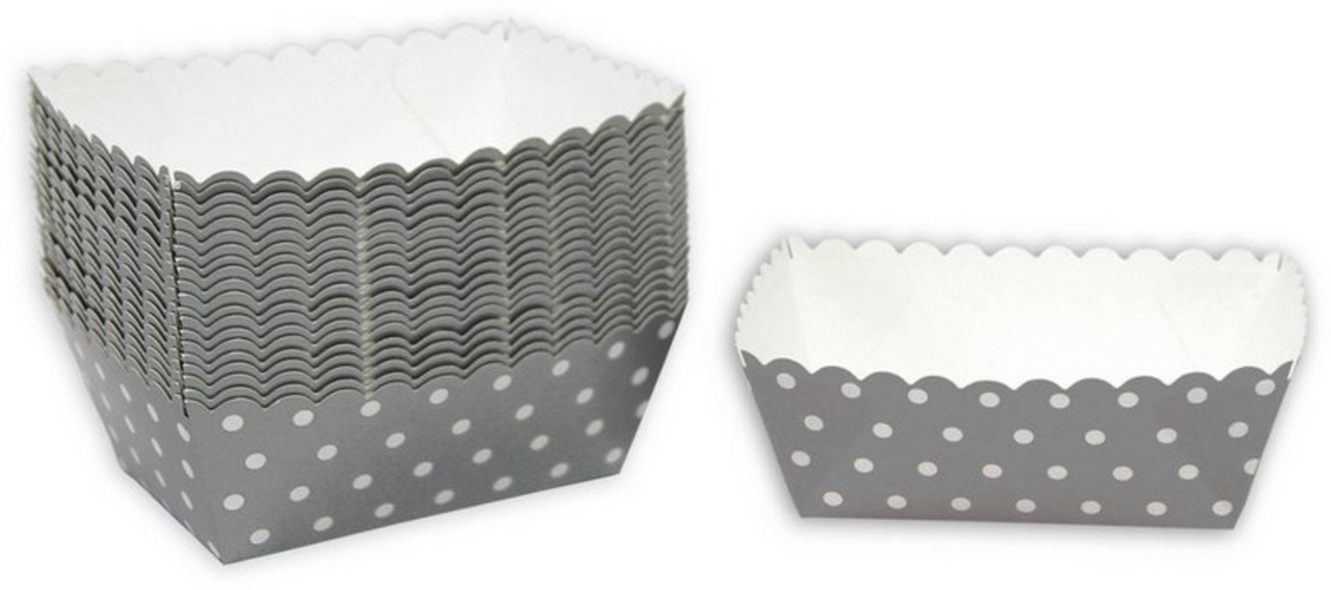 Frau WUNDERVoll Muffinform Kuchen Backformen 48 Stück, grau, weiße Punkte, (48-tlg) Bild 1
