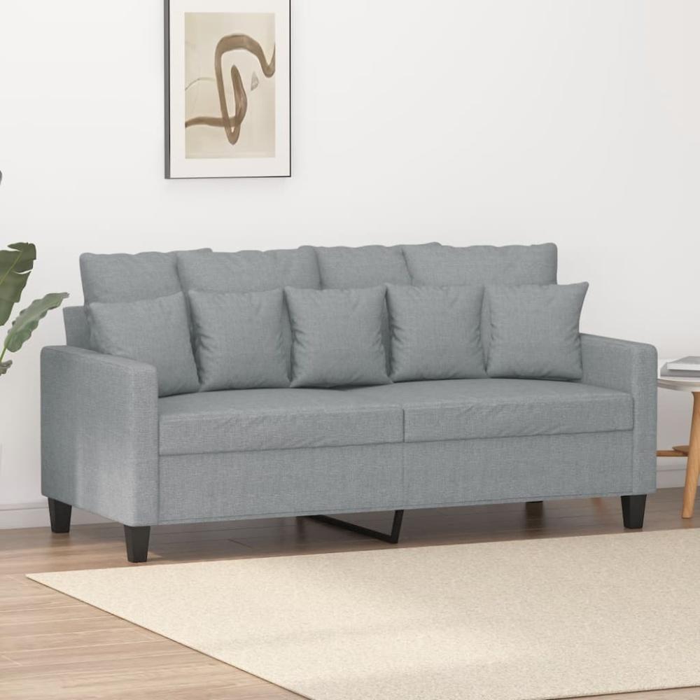 vidaXL 2-Sitzer-Sofa Hellgrau 140 cm Stoff 359267 Bild 1