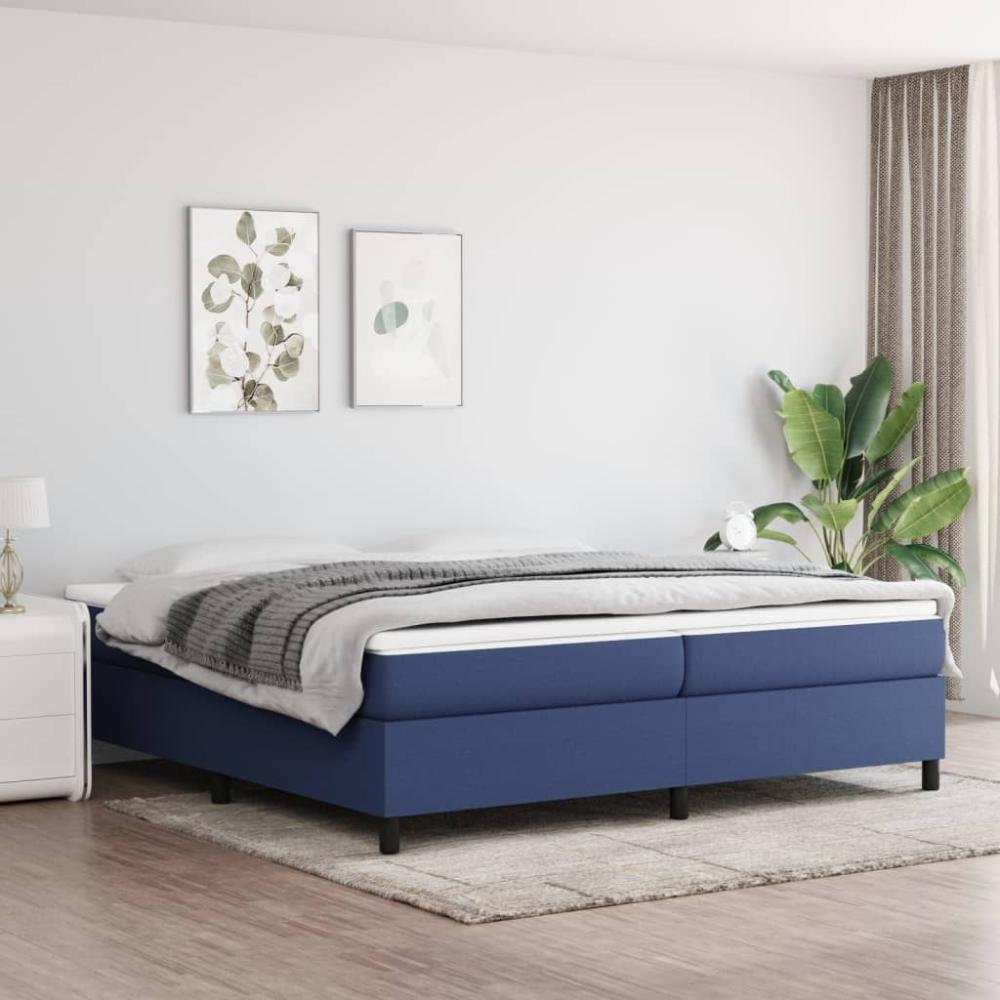 Boxspringbett Blau 200x200 cm Stoff [3120892] Bild 1