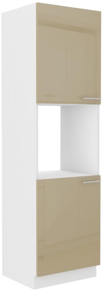 Küchen Hochschrank 60 Lara Cappuccino Hochglanz Küchenzeile Küchenblock Küche Bild 1