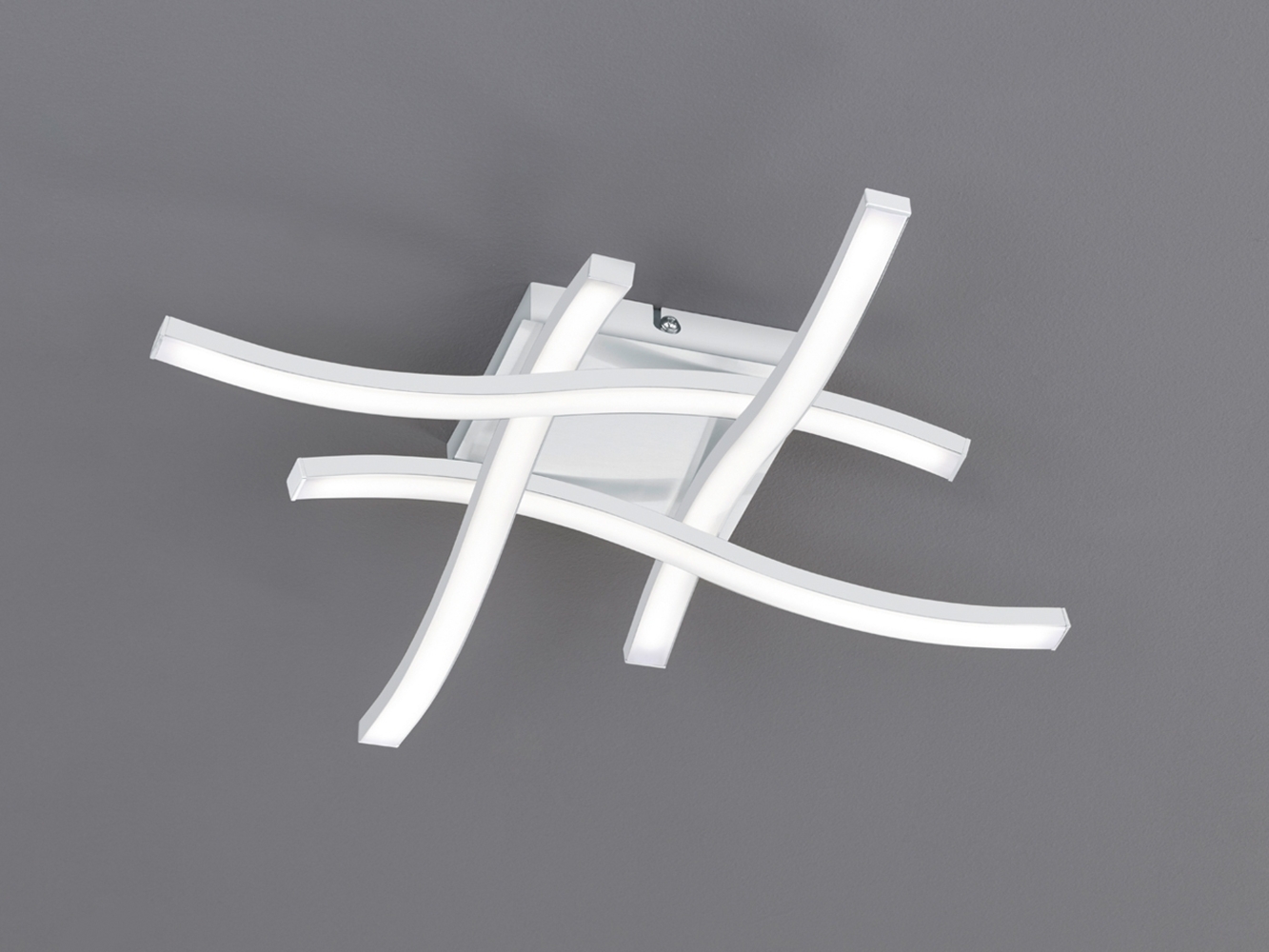 Flache LED Deckenleuchte ROUTE aus Metall Weiß, Breite 46cm Bild 1