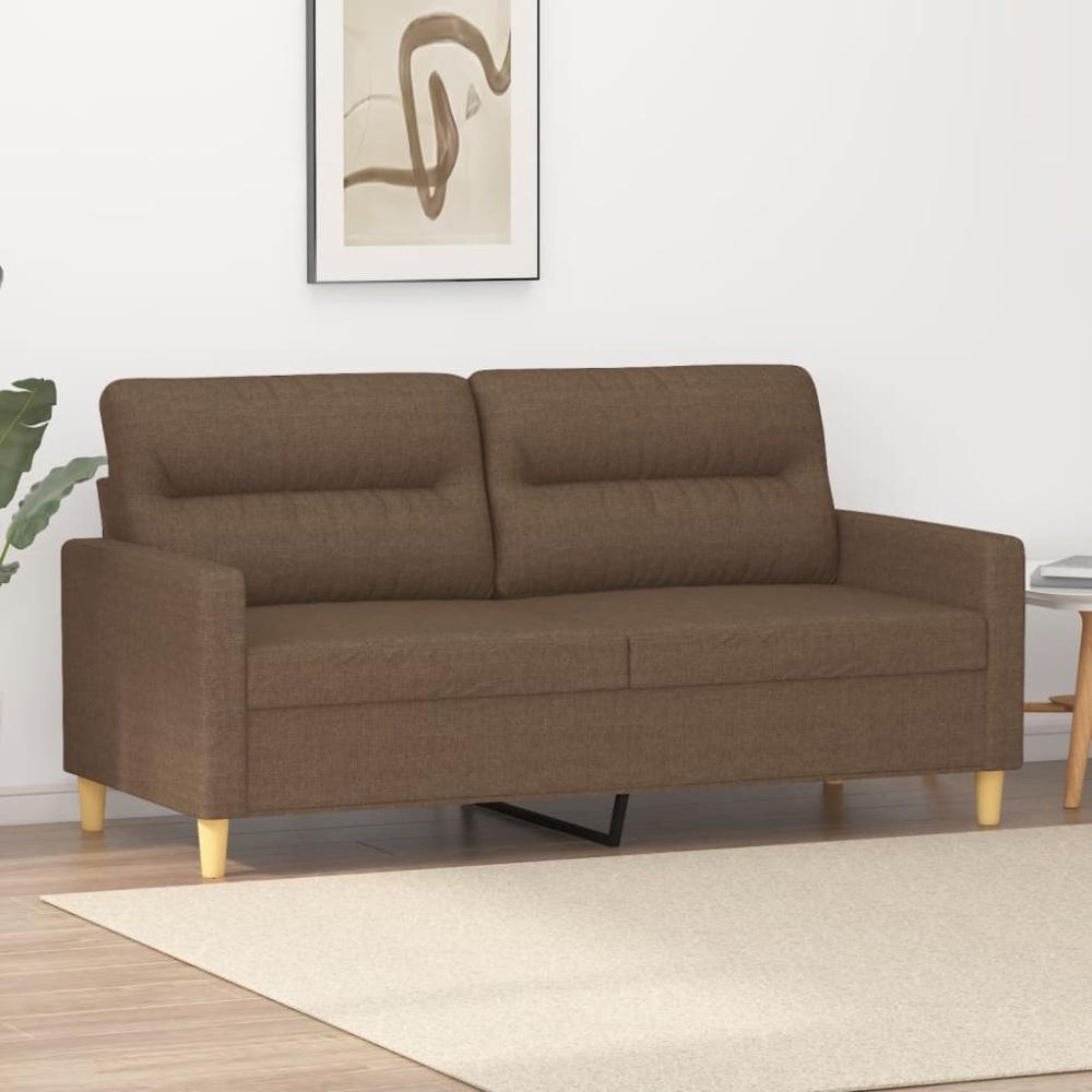 vidaXL 2-Sitzer-Sofa Braun 140 cm Stoff 359238 Bild 1