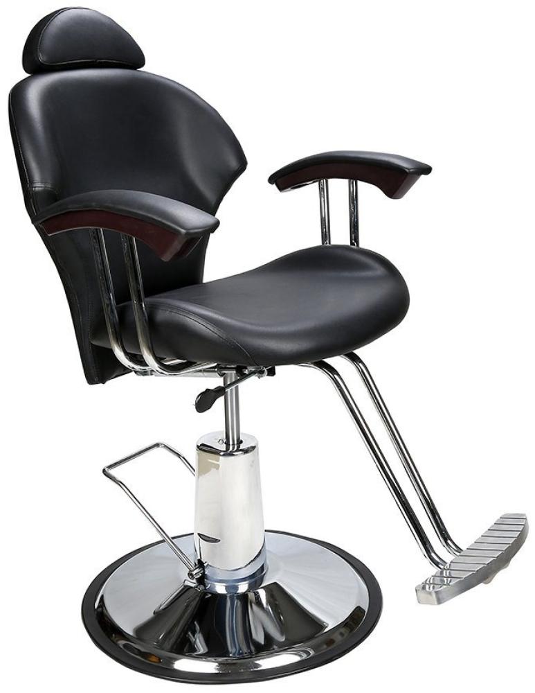 Barberpub Stuhl Barberpub hydraulischer Friseurstuhl Friseursessel 8714BK, Salon SPA Kunstleder Schwarz Bild 1