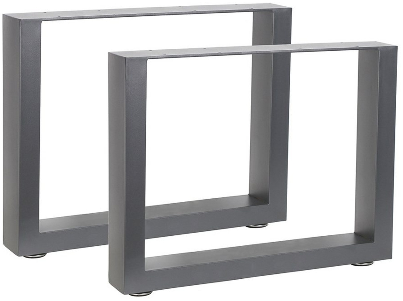 2er Set Tischgestell Grau 30x43 cm Tischuntergestell Tischkufen Tischbeine Stahl Bild 1