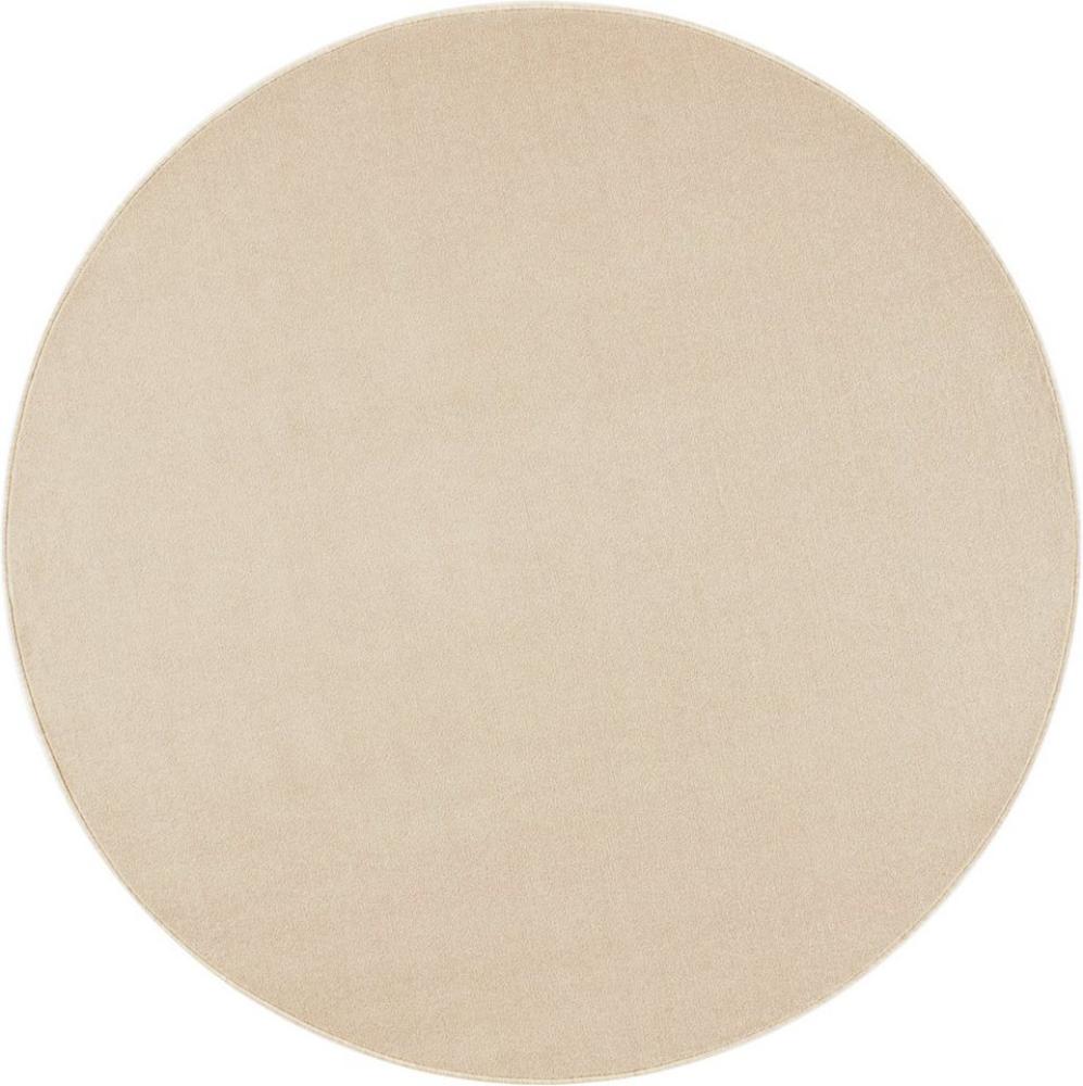 Kurzflor Teppich Nasty, rund - creme - 133 cm Durchmesser Bild 1