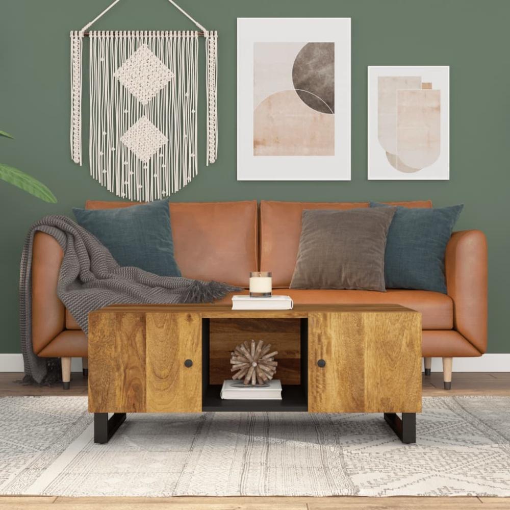 vidaXL Couchtisch 100x54x40 cm Massivholz Mango & Holzwerkstoff 351953 Bild 1