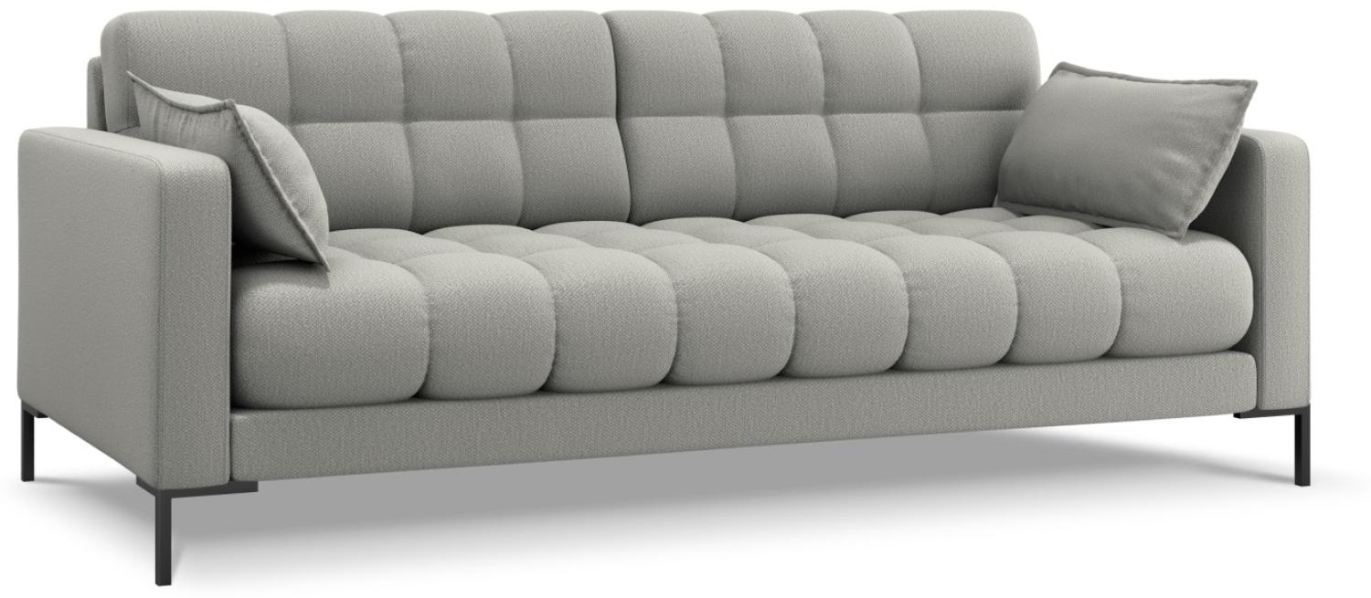 Micadoni 3-Sitzer Sofa Mamaia | Bezug Light Grey | Beinfarbe Black Metal Bild 1