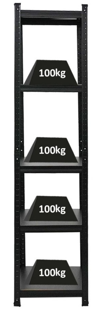 PROREGAL® Schwerlastregal All Black Series Schwerlastregal Ragnar 150x45x45cm Matt Schwarz Bild 1