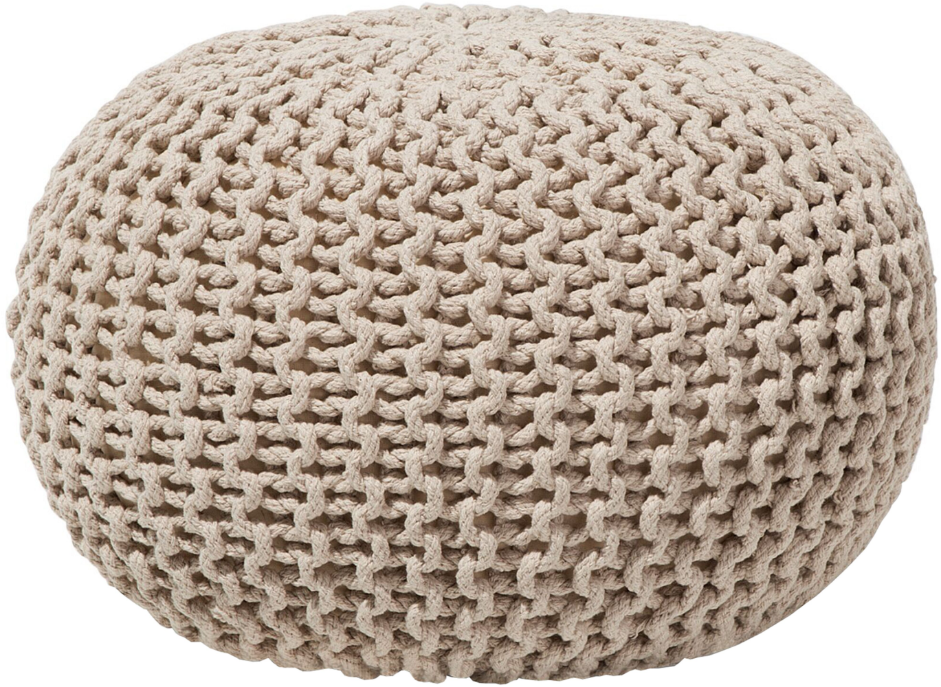 Pouf beige ⌀ 50 cm CONRAD Bild 1