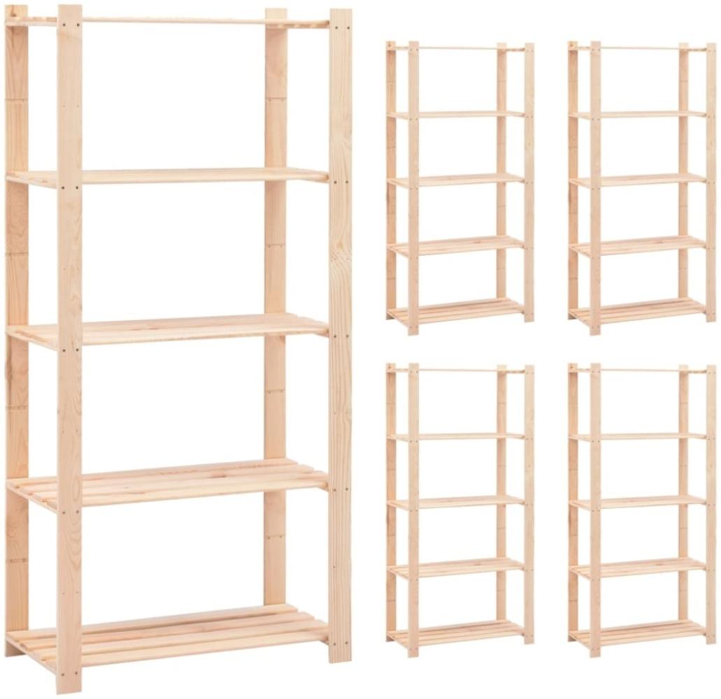 vidaXL Lagerregale 5 Böden 5 Stk. 80x38x170cm Massivholz Kiefer 250kg 3051115 Bild 1