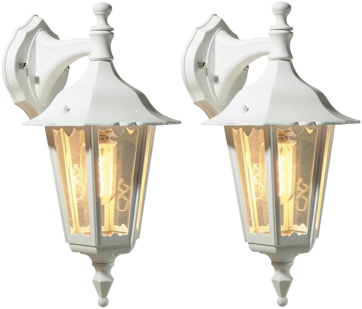 2er-Set hängende Wandleuchten FIRENZE, E27, Aluminium weiß Bild 1