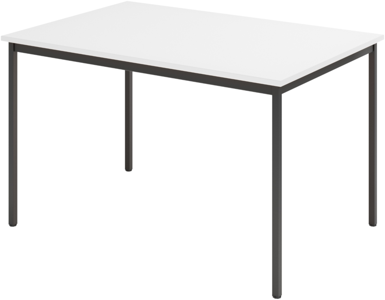 bümö Tisch, Multifunktionstisch 120 x 80 cm in Weiß/Schwarz - Besprechungstisch, Konferenztisch, Meetingtisch, Mehrzwecktisch, Pausentisch, Besprechungsraum, Meetingraum, Pausenraum, VS12-W-D Bild 1