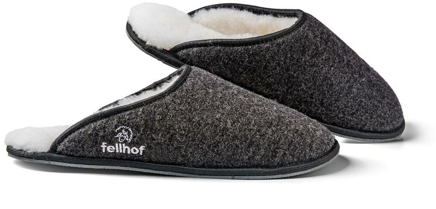 Fellhof Lammfellpantoffel Trendy Filz|38/39| anthrazit-melange Bild 1