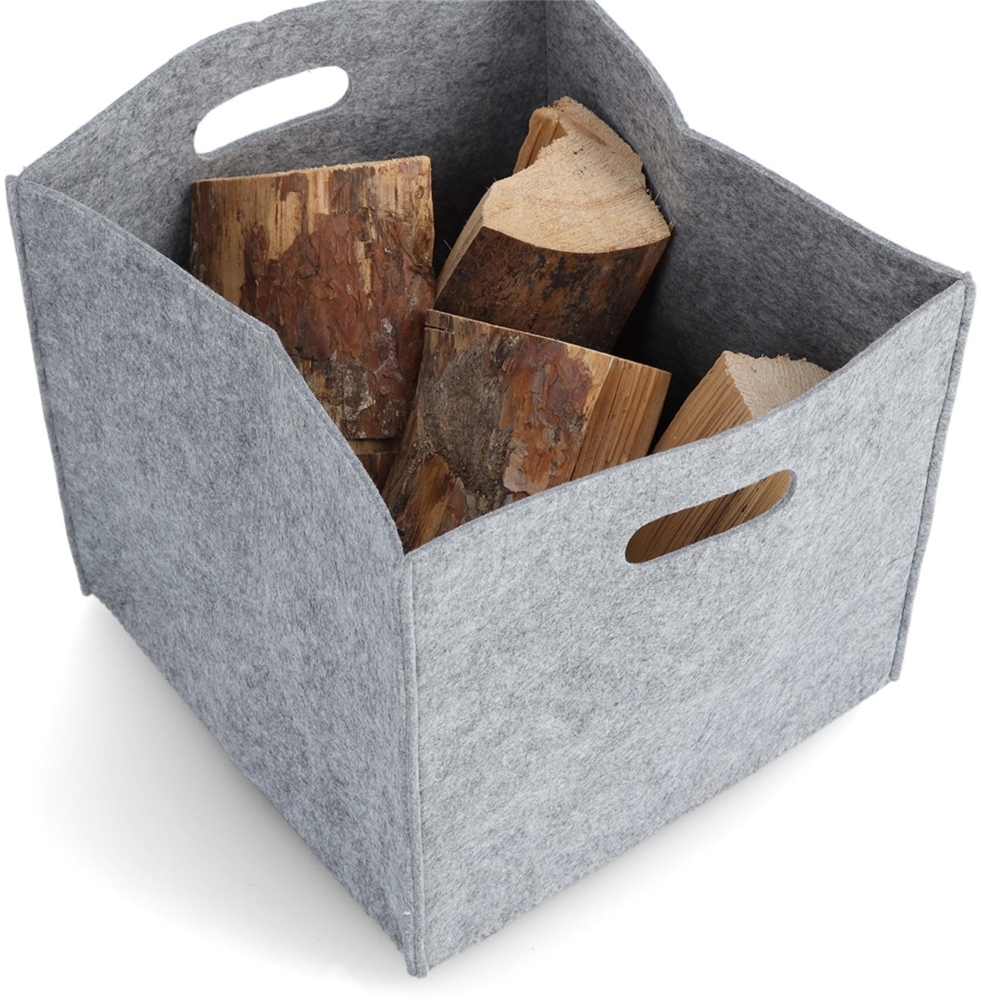 HTI-Living eckig Aufbewahrungskorb Filz grau Bild 1