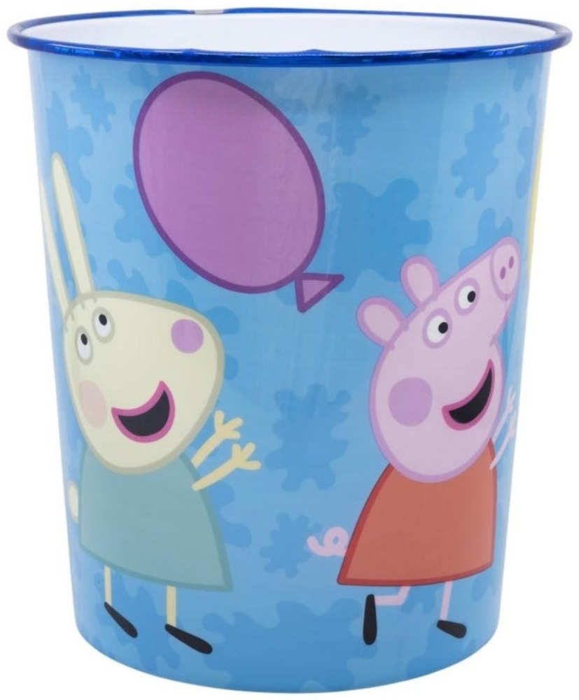 Papierkorb fürs Kinderzimmer aus Kunststoff Zeichentrickfiguren Motiv ca. Ø 21cm Peppa Wutz Bild 1