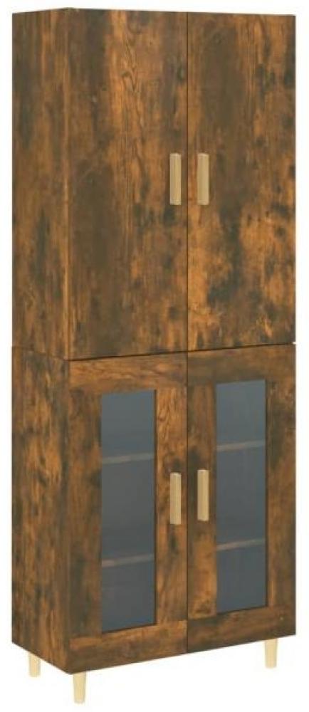Highboard 69,5 x 34 x 180 cm Holzwerkstoff Räuchereiche Natur Bild 1