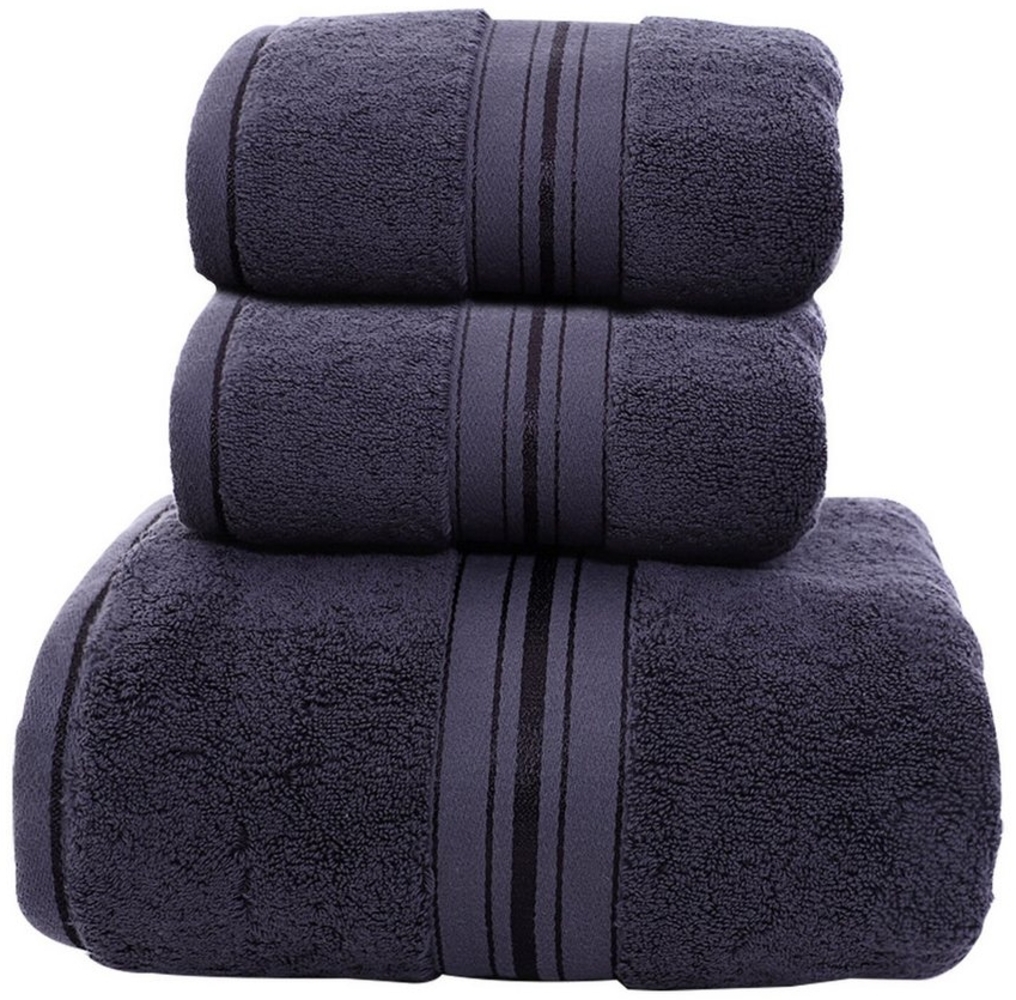 HAUSS SPLOE Handtuch Set 3-teiliges Set Handtuch Saunatuch Badetuch Sporthandtuch, (3-St), Dusch Bade Sauna Tücher Tuch Baumwolle Frottee Towel Weich Bild 1