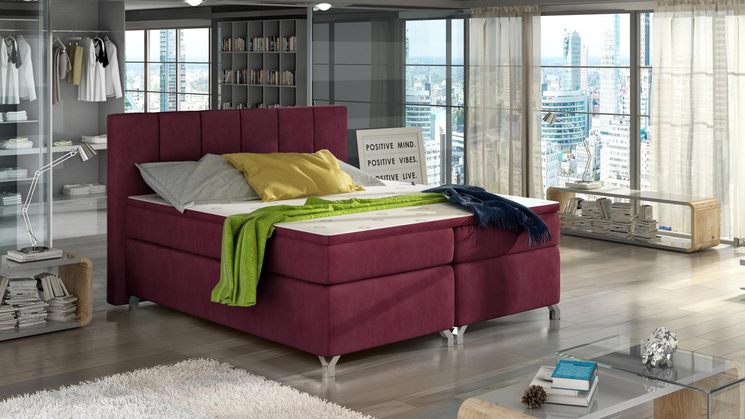 Wohnideebilder Basilio 180X200 Rot Boxspringbett BBO_16_1.8 Bild 1