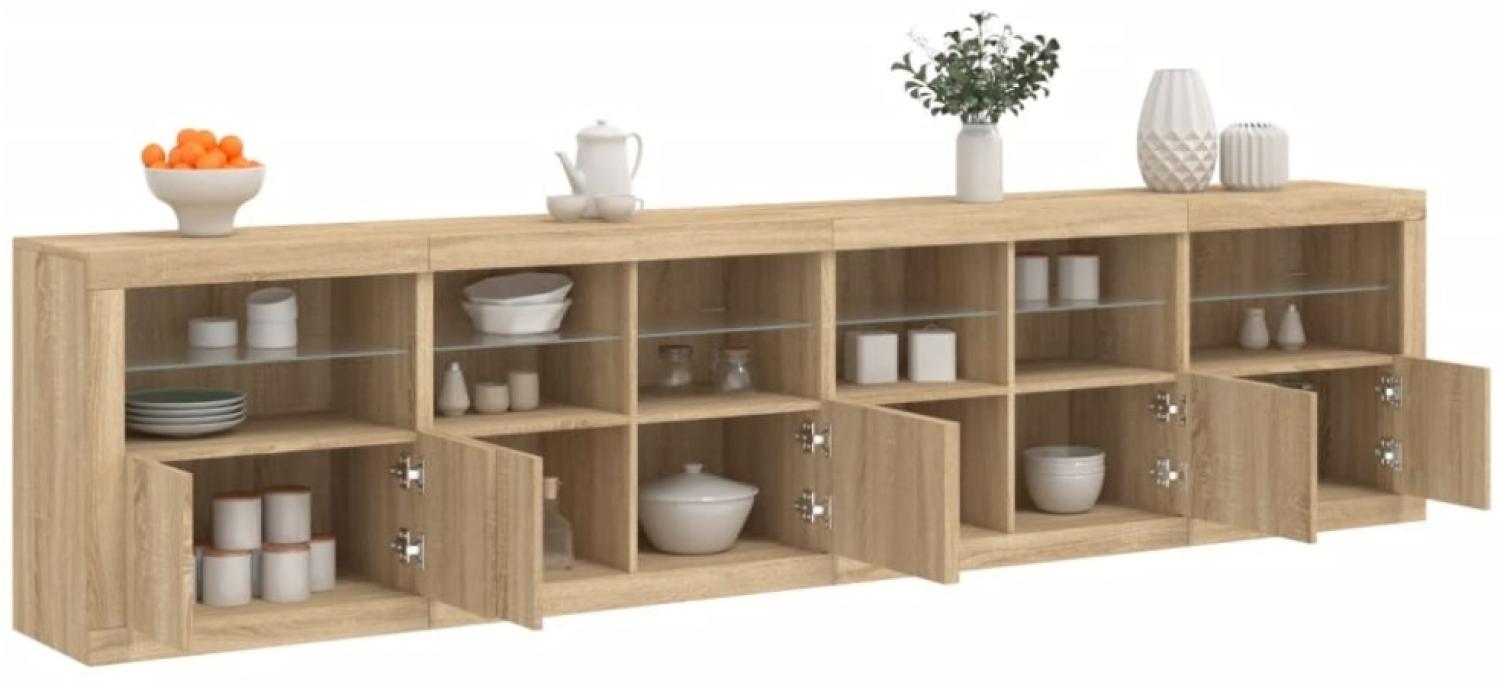 vidaXL Sideboard mit LED-Leuchten Sonoma-Eiche 283x37x67 cm 3209018 Bild 1