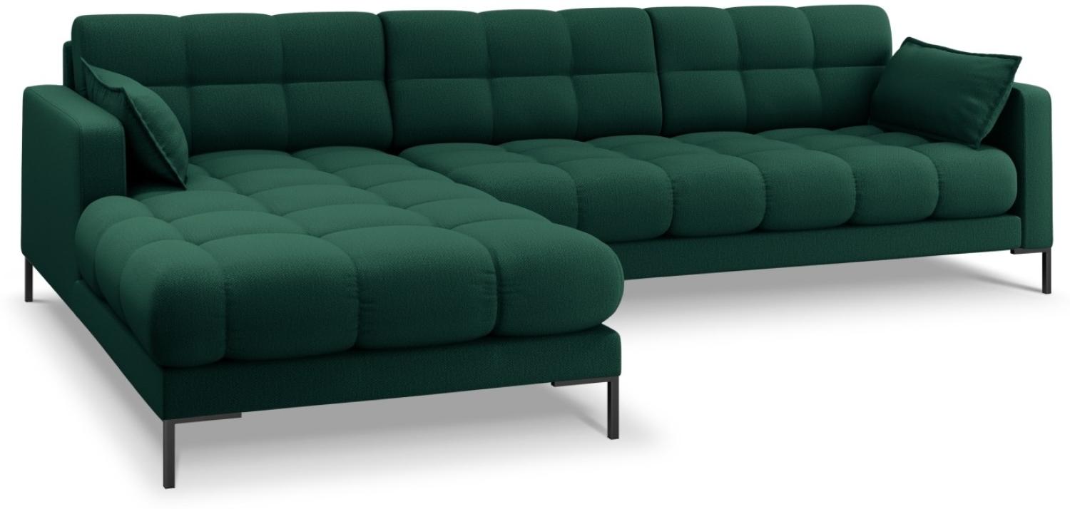 Micadoni 5-Sitzer Ecke links Sofa Mamaia | Bezug Green | Beinfarbe Black Metal Bild 1