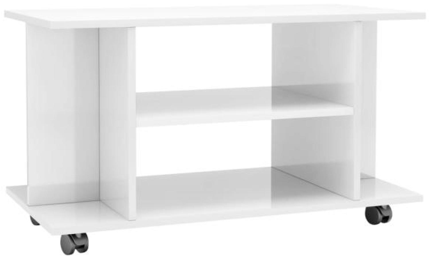 vidaXL TV-Schrank mit Rollen Hochglanz-Weiß 80x40x45 cm Holzwerkstoff 800195 Bild 1