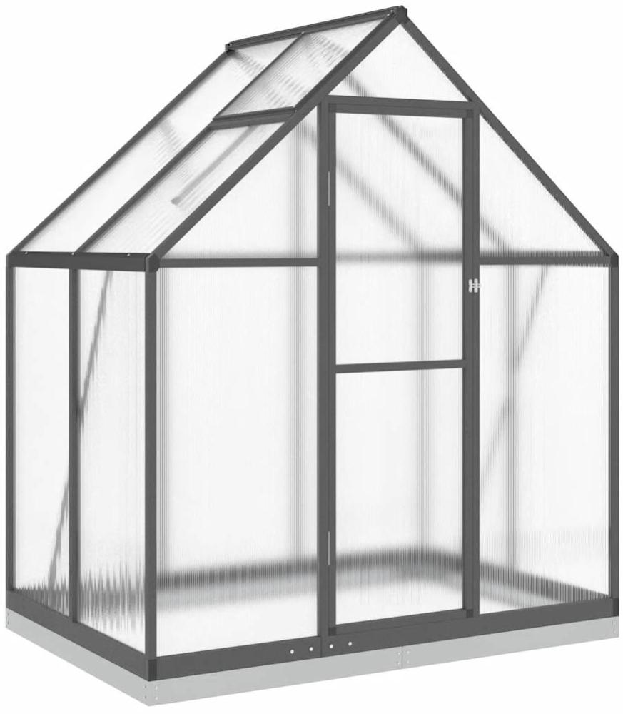 vidaXL Gewächshaus mit Fundamentrahmen Anthrazit 169x114x202 cm Alu 4005827 Bild 1
