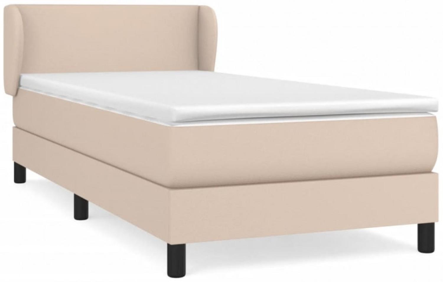 vidaXL Boxspringbett mit Matratze, Härtegrad: H2 Cappuccino-braun 80x200 cm Bild 1