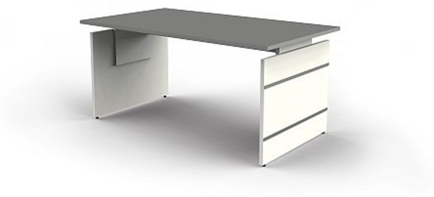 Höhenverstellbarer Wangenschreibtisch Form4, 160x80x68-76 cm, Graphit Bild 1