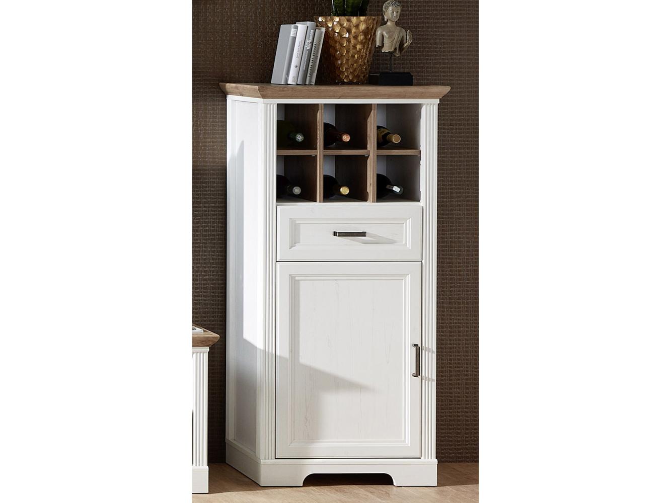 Highboard >Jasmin< in Pinie-Hell aus Metall - 66x136x42cm (BxHxT) Bild 1