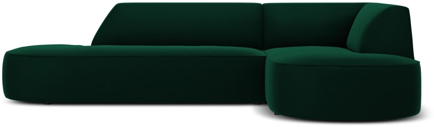 Micadoni 4-Sitzer Samtstoff Modular Ecke rechts Sofa Ruby | Bezug Bottle Green | Beinfarbe Black Plastic Bild 1