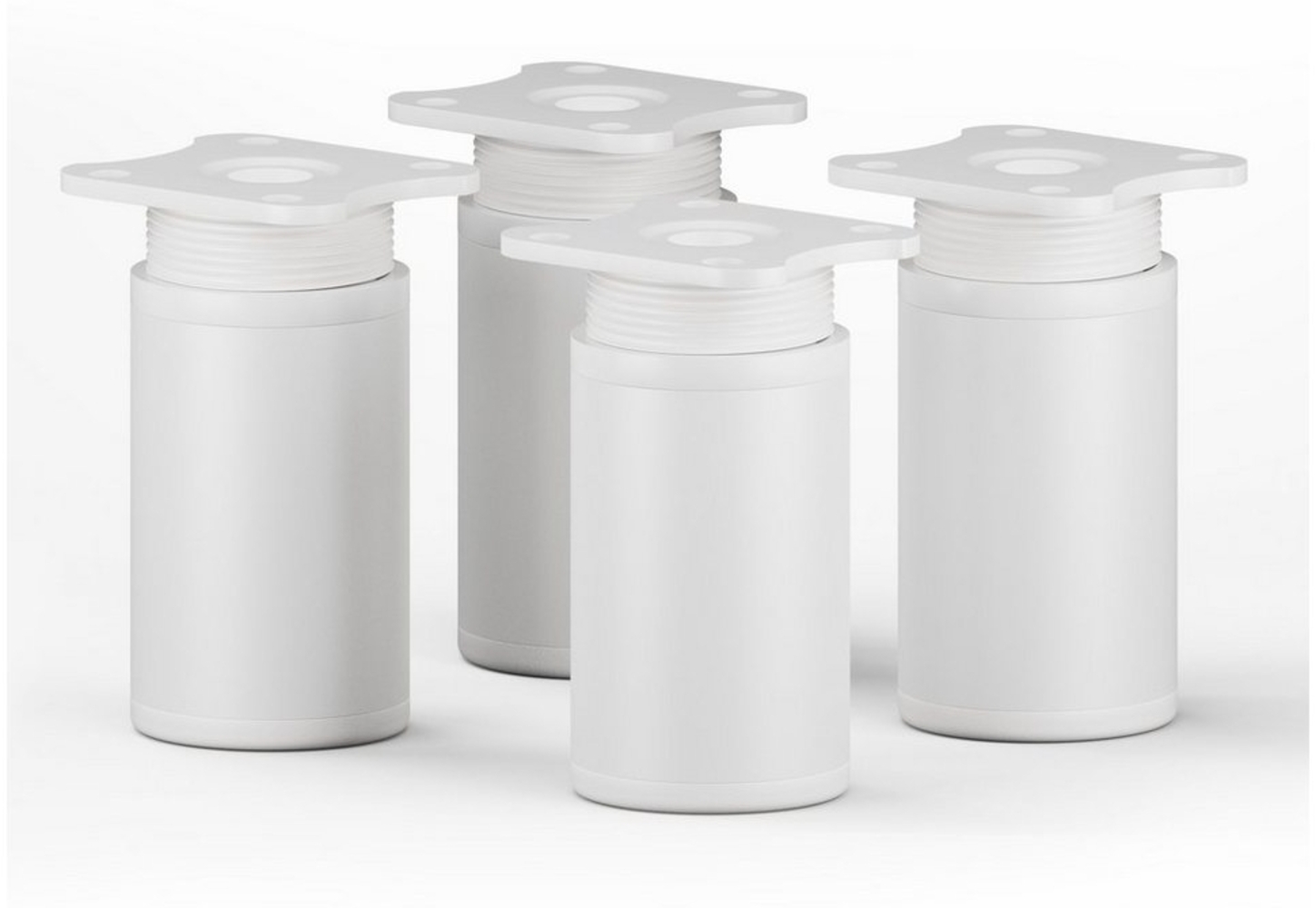 sossai® Möbelfuß Runde Schrankfüße, 4er & 8er Set, höhenverstellbar, (4-St), Farbe: Weiß Bild 1