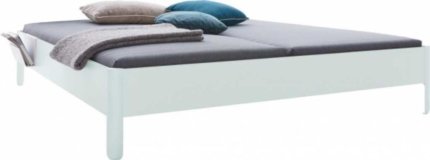 NAIT Doppelbett farbig lackiert Aquarellweiß 140 x 220cm Ohne Kopfteil Bild 1