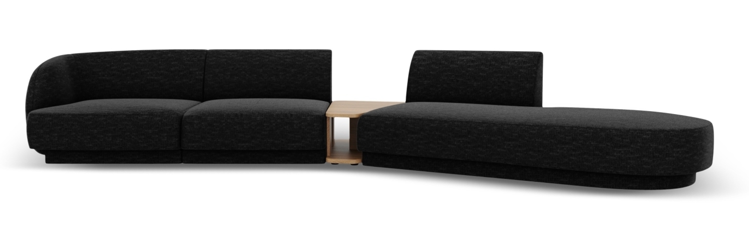 Micadoni Modulares Sofa Miley 4-Sitzer mit 1 Armlehne Rechts Chenille Eden Anthrazit Bild 1