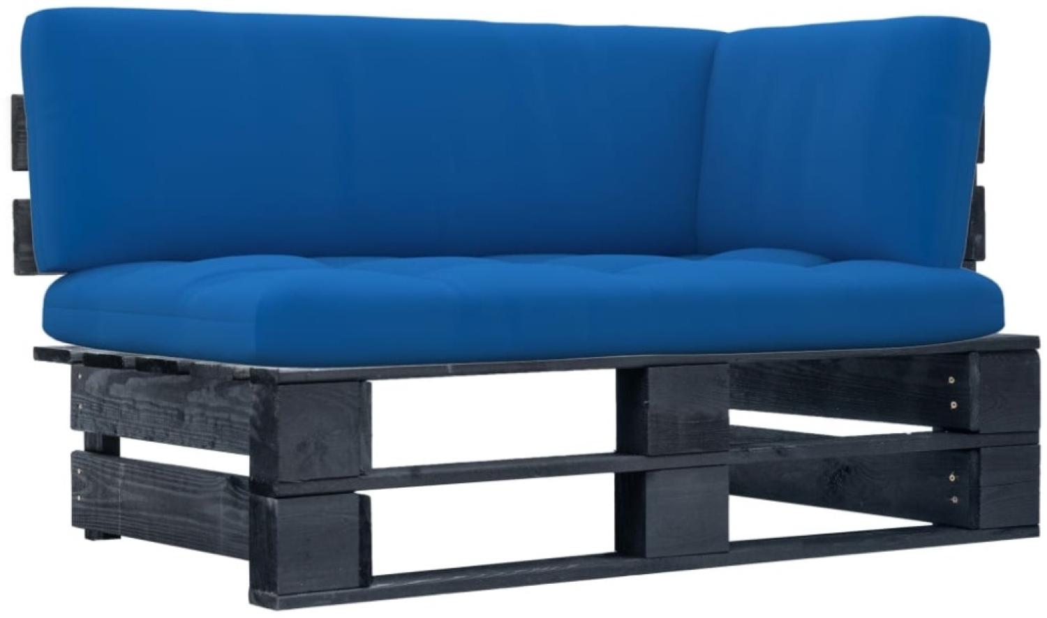 vidaXL Garten-Ecksofa aus Paletten Schwarz Imprägniertes Kiefernholz 3066586 Bild 1