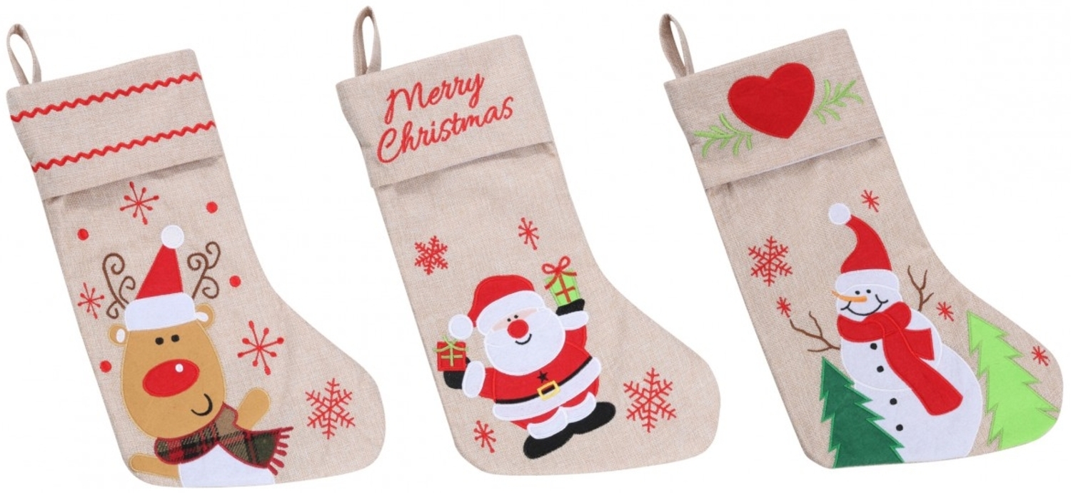 XXL Nikolausstiefel Weihnachtsstrumpf Nikolausstrumpf für Weihnachtsdeko 45cm Nikolaus Bild 1