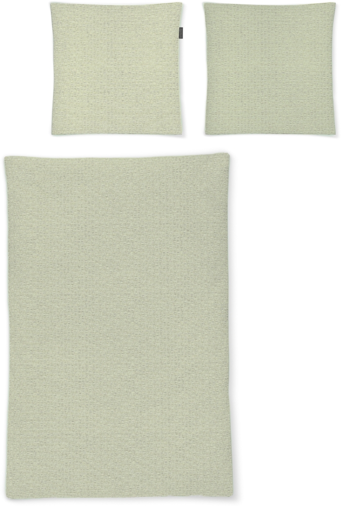 Irisette Seersucker Bettwäsche Set Easy 8514 grün 155 x 200 cm + 1 Kissenbezug 80x80 cm Bild 1