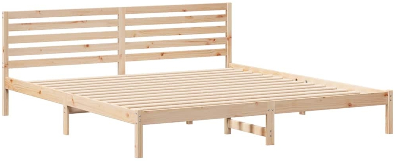 vidaXL Bettrahmen mit Kopfteil Braun 180 x 210 cm Massives Kiefernholz 872317 Bild 1