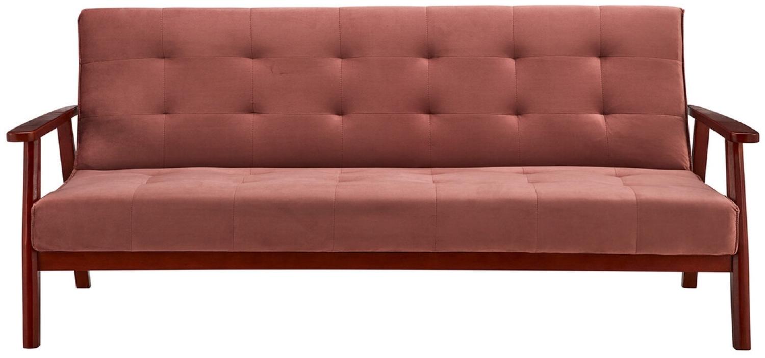 Schlafsofa 190 x 85 cm 100 % Polyester und Massivholz Rosa Bild 1